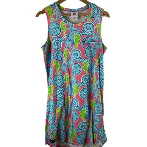 Simply Southern beach xs/s dress cover up sea horses shells cruise